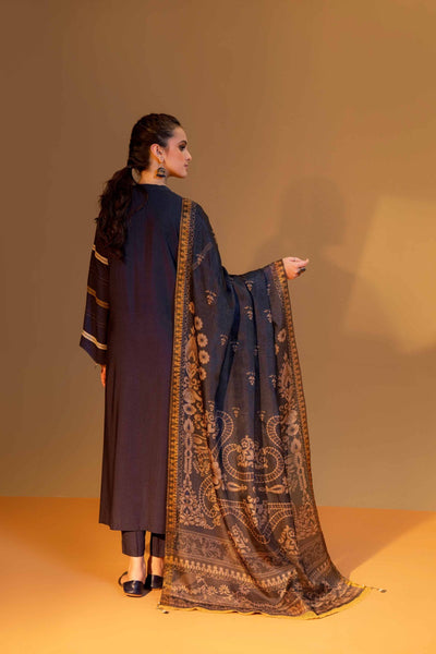 Unstitched Winter Embroidered Dhanak Dress with Printed Shawll 3 Piece WC824