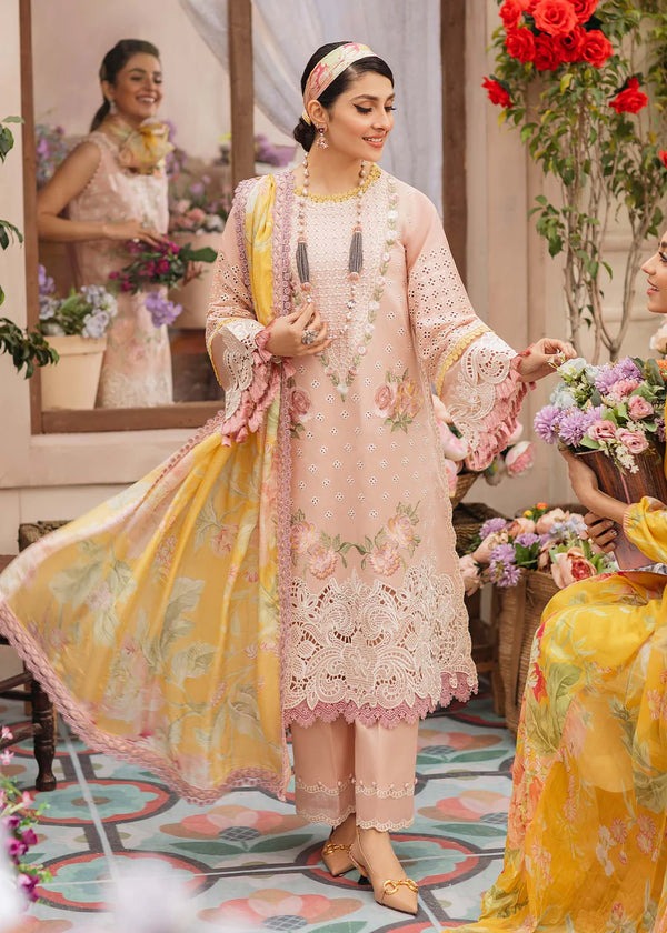 Embroidered Mushq Lawn Dress With Printed Organza Duppata 3 Piece WC079