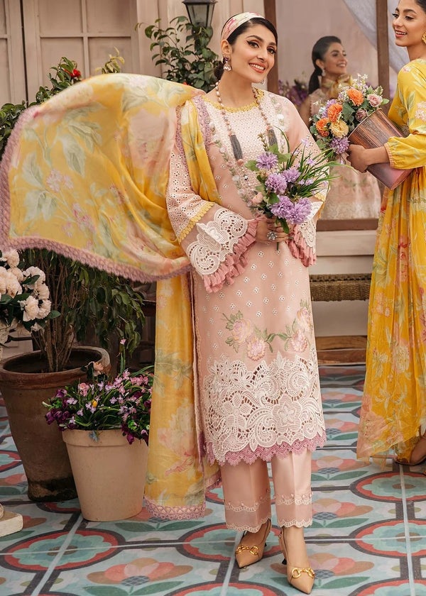 Embroidered Mushq Lawn Dress With Printed Organza Duppata 3 Piece WC079