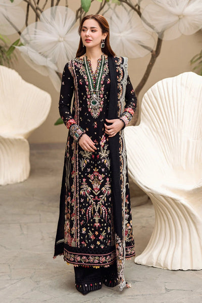 WC1033-Qalamkar 3 Piece Lawn Embroidered Shirt with Embroidered Slub Net Dupatta