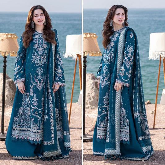 Qalamkar Luxury Lawn Embroidered 3 Piece Dress WC1035