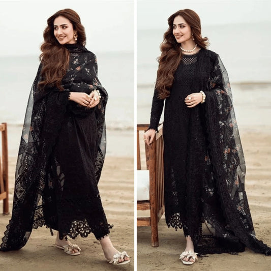 Sapphire Embroidered Luxury Lawn 3 Piece Dress WC1041
