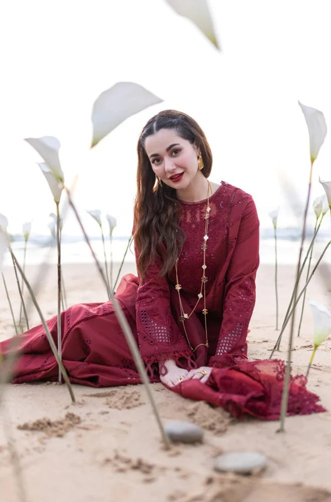 WC1049-Qalamkaar 3 Piece Unstitched Lawn Embroidered Chicken Kari
