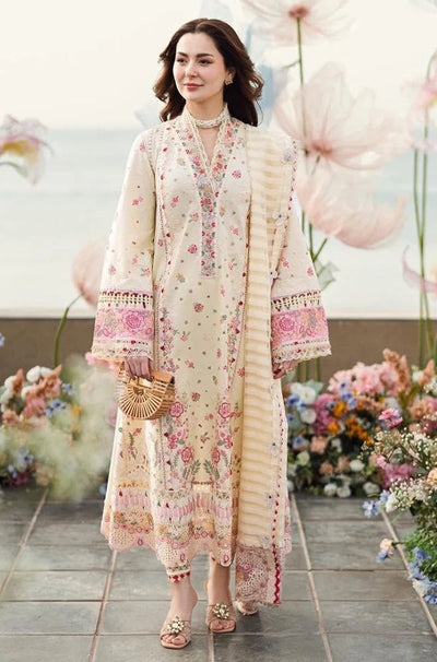 Qalamkaar 3 Piece Unstitched Lawn Embroidered Chicken Kari  WC1052