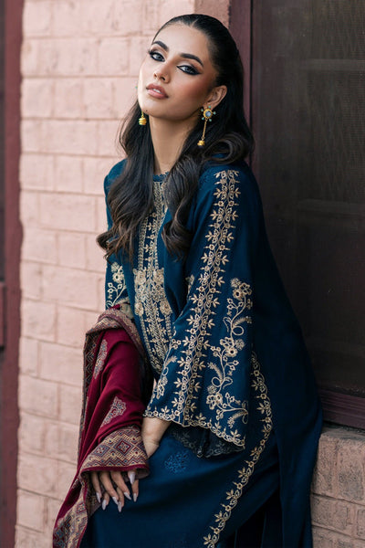Jazmin Winter 3 Piece Dhanak Embroidered Suit with Printed Shawll WC1109
