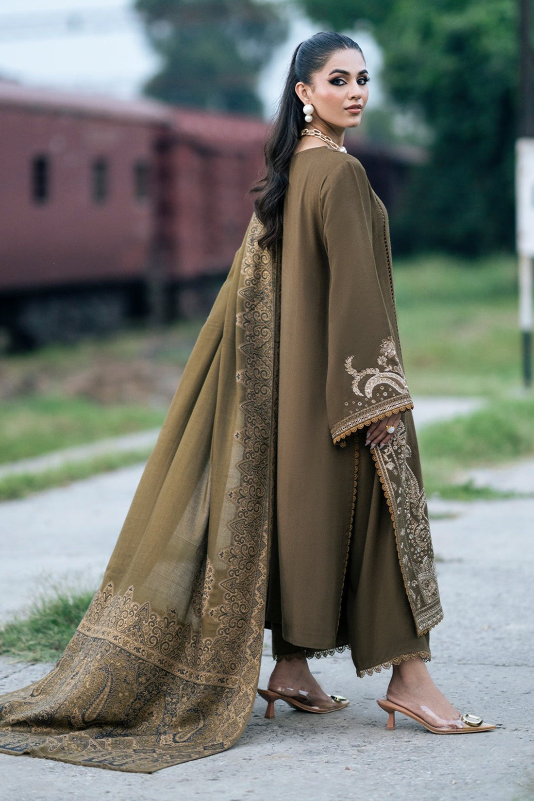 Jazmin Winter 3 Piece Dhanak Embroidered Suit WC1116