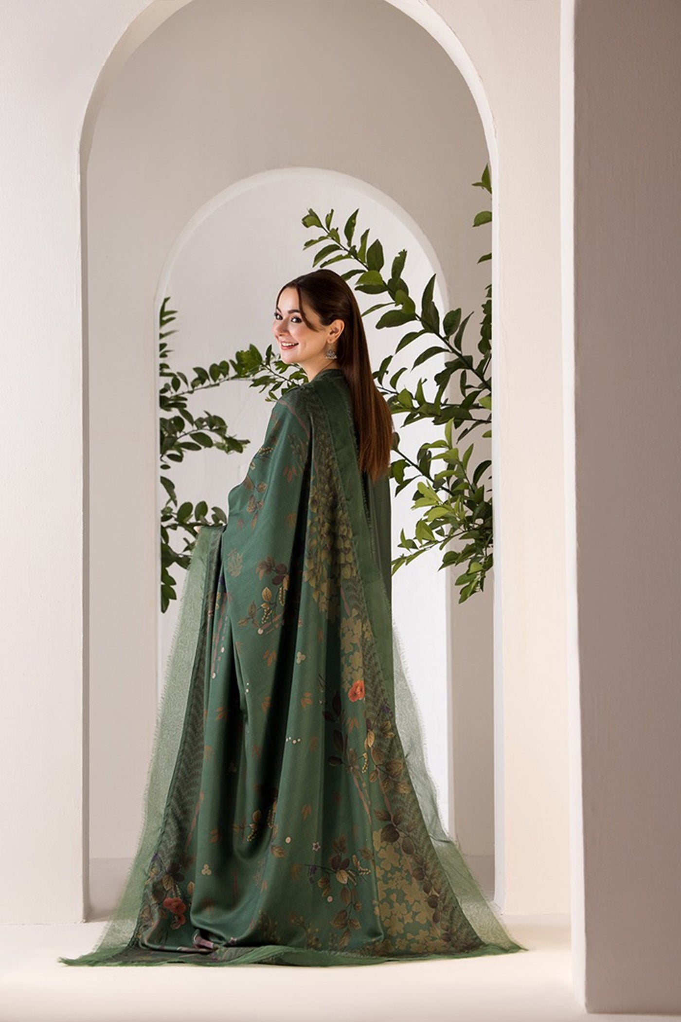 Sobia Nazir Winter 3 Piece Dhanak Embroidered Shirt With Wool Printed Shawll WC1122