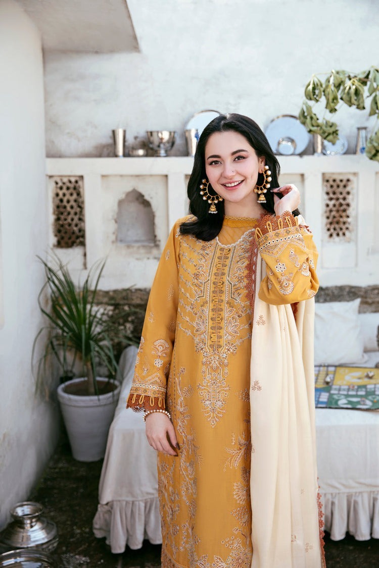 Sapphire 3 Piece Dhanak Embroidered Shirt With Dhanak Embroidered Shawll WC1124