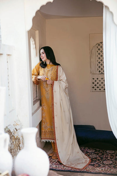 Sapphire 3 Piece Dhanak Embroidered Shirt With Dhanak Embroidered Shawll WC1124