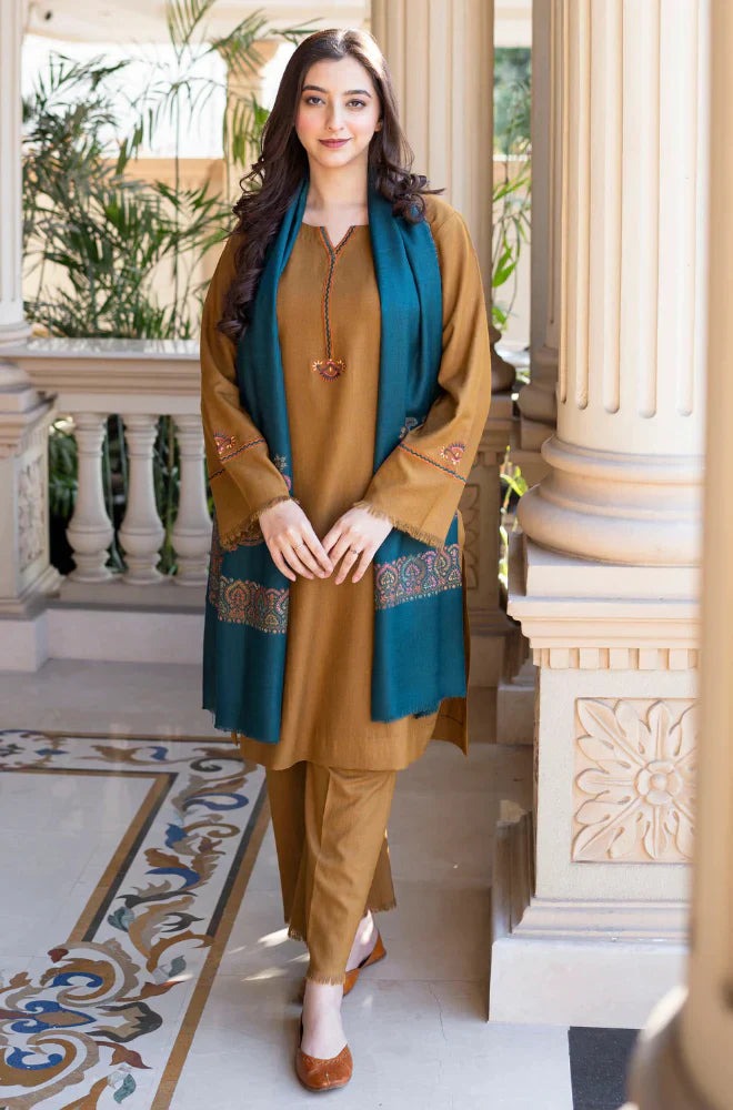 Asling Winter 3 Piece Dhanak Embroidered Suit WC1201