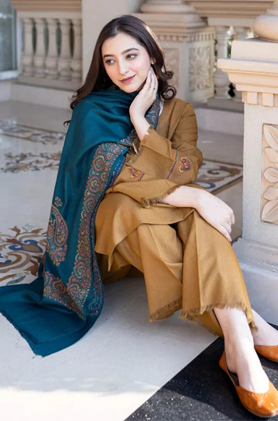 Asling Winter 3 Piece Dhanak Embroidered Suit WC1201