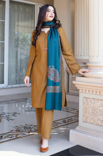 Asling Winter 3 Piece Dhanak Embroidered Suit WC1201