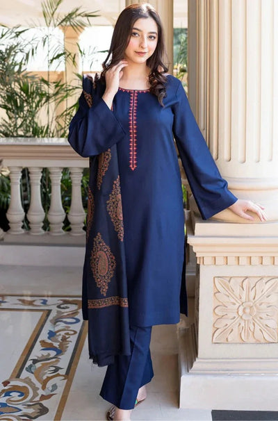 Asling Winter 3 Piece Dhanak Embroidered Suit WC1202