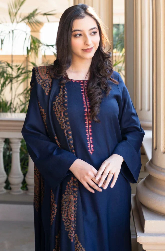 Asling Winter 3 Piece Dhanak Embroidered Suit WC1202