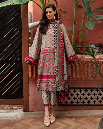 Charizma Winter 3 Piece Dhanak all over Printed dress WC1213