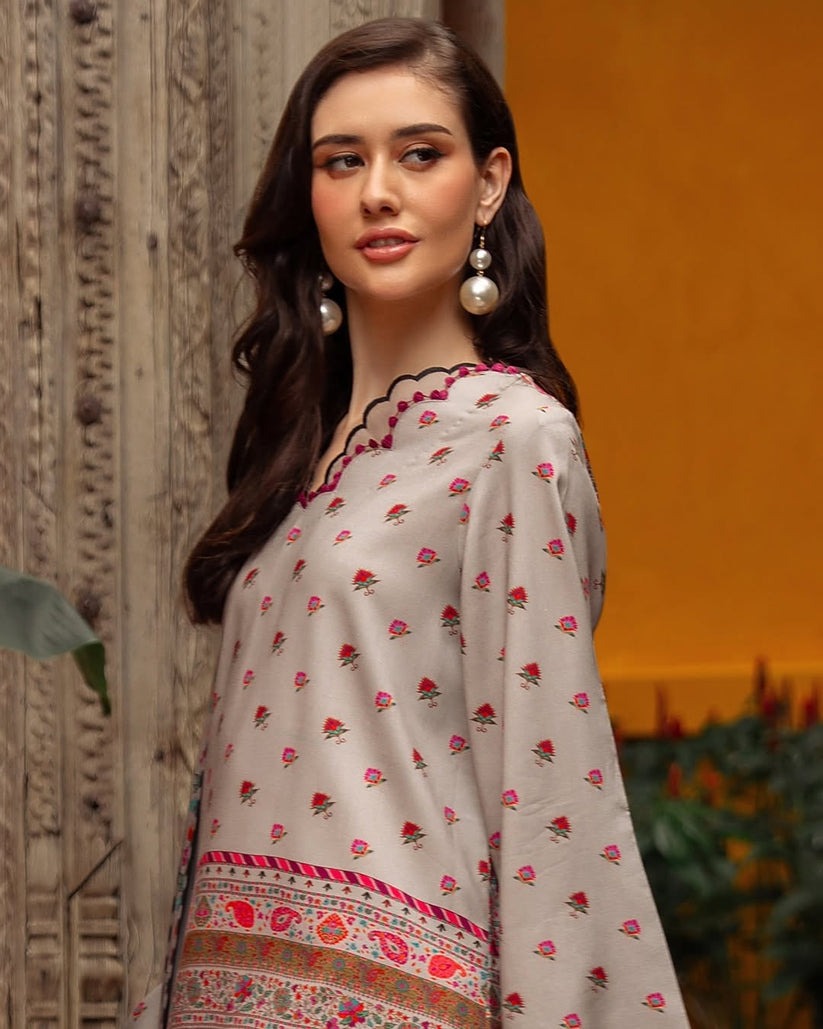 Charizma Winter 3 Piece Dhanak all over Printed dress WC1213