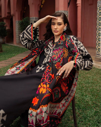 Charizma Winter 3 Piece Dhanak all over Printed dress WC1214