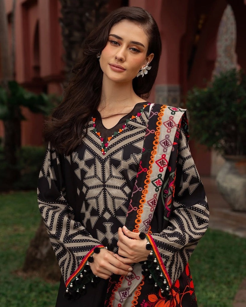 Charizma Winter 3 Piece Dhanak all over Printed dress WC1214