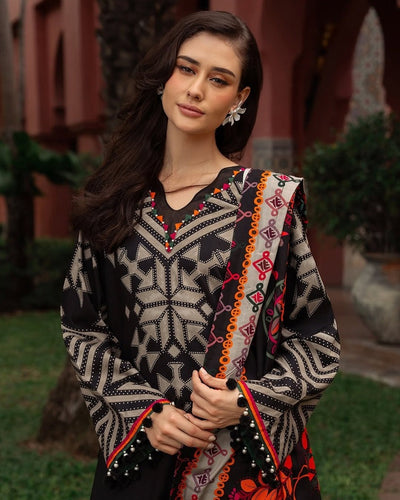 Charizma Winter 3 Piece Dhanak all over Printed dress WC1214