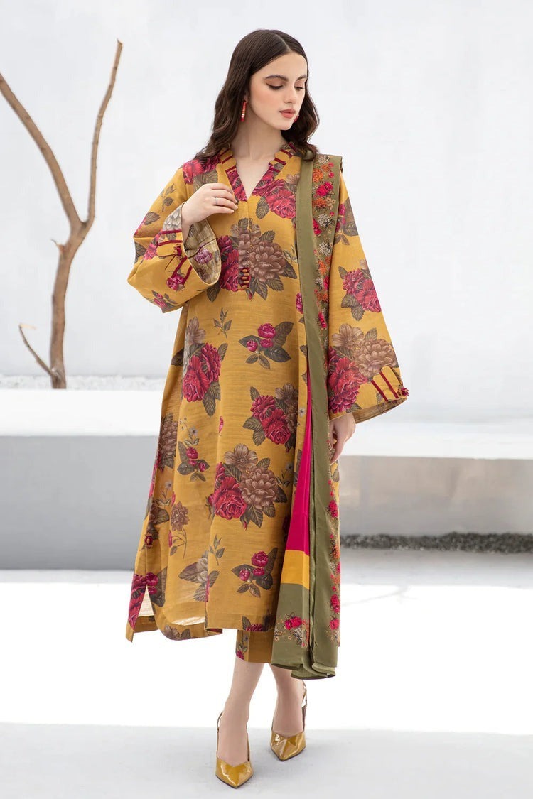 Baroque Winter 3 Piece Dhanak all over Printed Suit WC1220