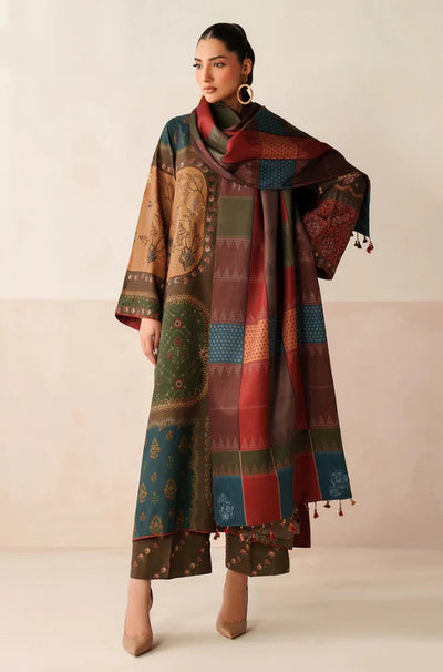 Charizma Winter 3 Piece Karandi Digital Print Dress and Karandi Dupata WC1225