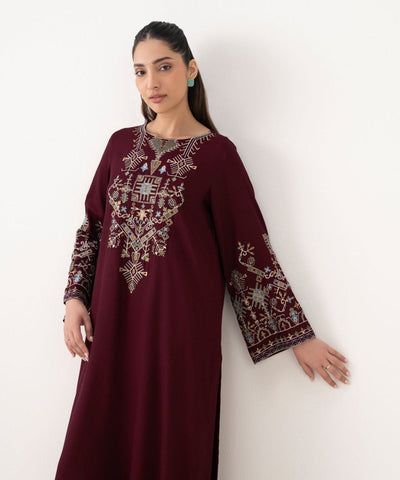 Sapphire Unstitched Winter 3 Piece Dhanak Embroidered Shirt with Shawll WC1241