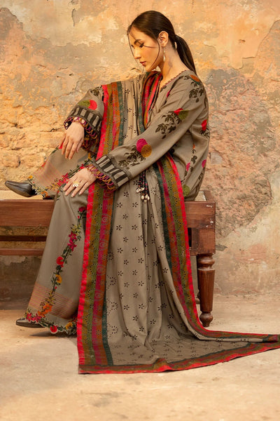 Printed Unstitched Charizma Winter 3 Piece Karandi Dress WC1249