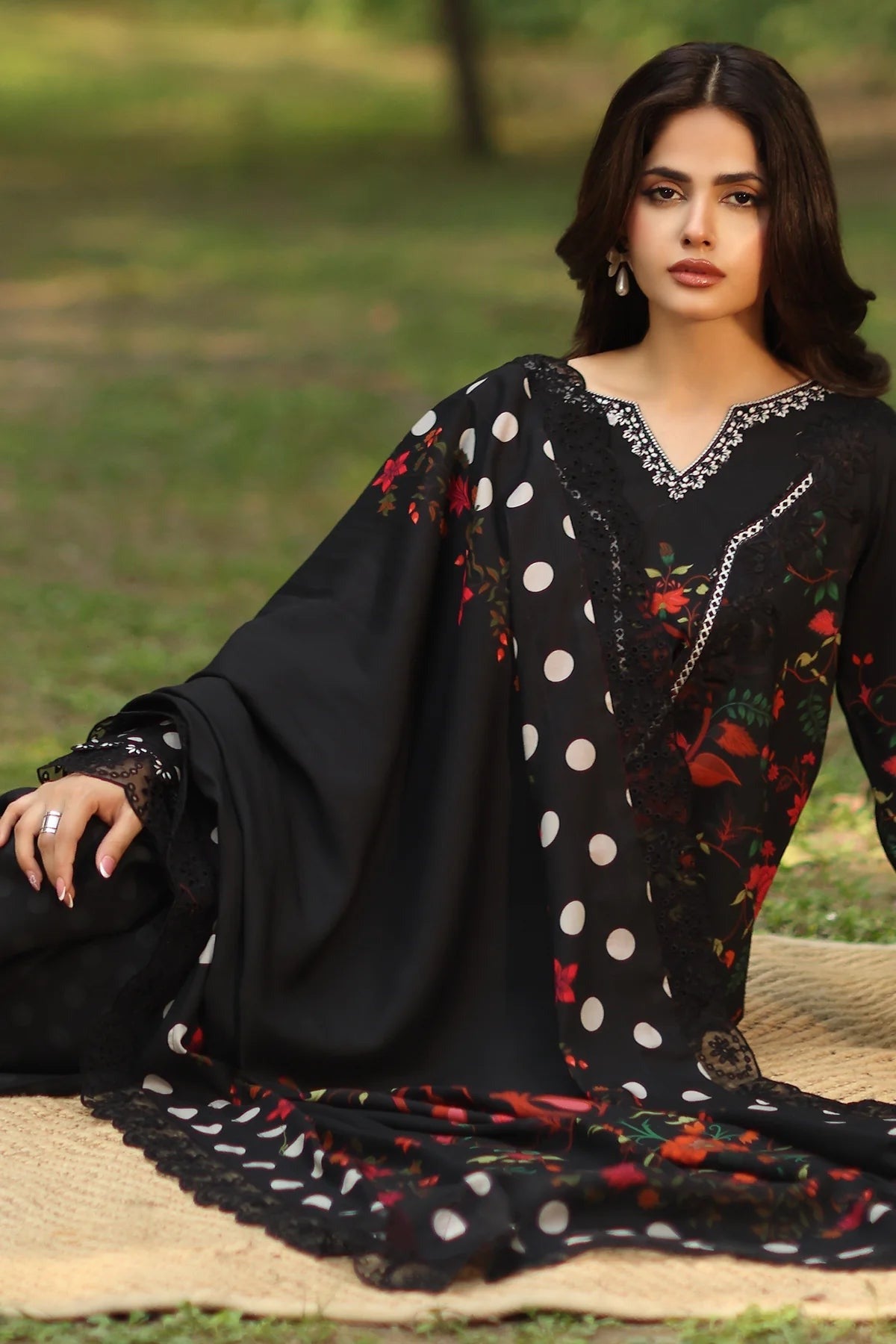 Printed Unstitched Charizma Winter 3 Piece Karandi Dress  WC1253