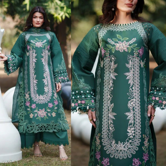Parishay 3 Piece Lawn Embroidered Suit WC1315