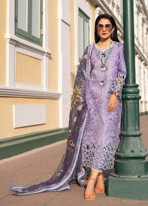 Unstitched Embroidered Lawn Suit With Digital Printed Silk Dupatta 3 Piece WC132