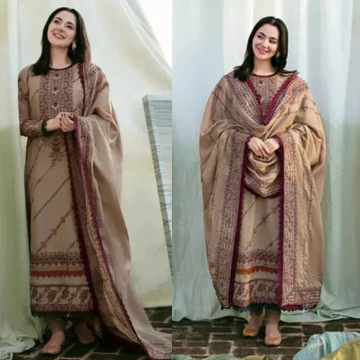 Dhanak Embroidered 3 Piece WC172