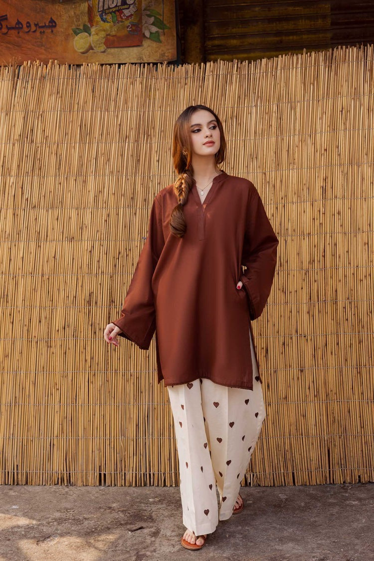Women Choice Store | branded dresses from Sapphire, Bareeze, Qalamkar, Charizma & moreChocolate Brown 2 Piece Embroidered lawn dress WC1298 - Unstitched Clothes for Women