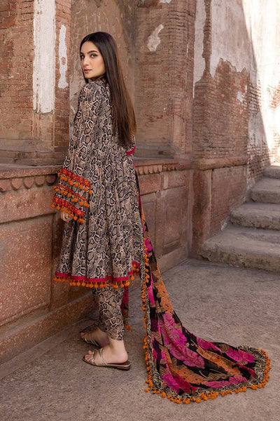 Printed Lawn Suit With Patches & Bamber Chiffon Printed Dupatta 3 Piece WC206