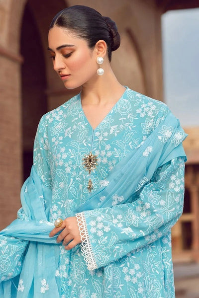 Bareeze Linen dress Embroidered Shirt and chiffon dupatta 3 Piece WC209