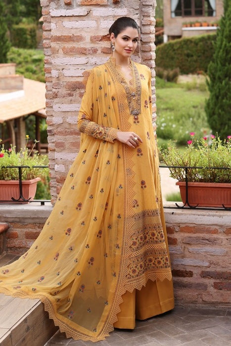 Unstitched Bareeze Embroidered Lawn Dress & Chiffon Duppata 3PC WC289