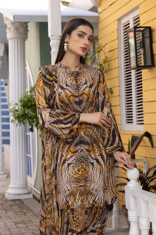 Unstitched Digital Printed Lawn Dress With Printed Lawn Trouser and Chiffon Dupatta 3 Piece WC285