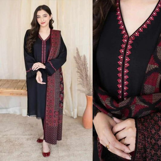 Sapphire 3 Piece Embroidered Dhanak Dress WC628
