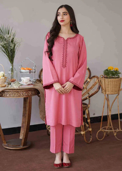 Winter 3 Piece Dhanak suit with Embroidered Shawll WC406