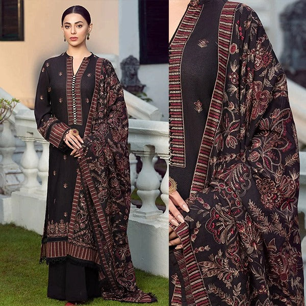 Winter Unstitched Dhanak Embroidered Dress with Shawll WC420