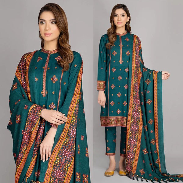 Kayseria Unstitched Winter Linen Embroidered Suit 3 Piece WC527