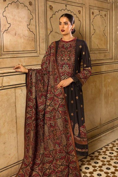 Bareeze Winter Embroidered Dhanak Suit Embroidered Dhanak Shawll 3 Piece WC546