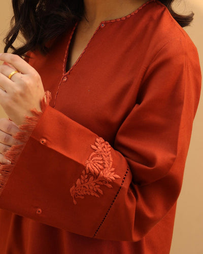 Unstitched Winter Embroidered Dhanak Dress with Dhanak Embroidered Shawll 3PC