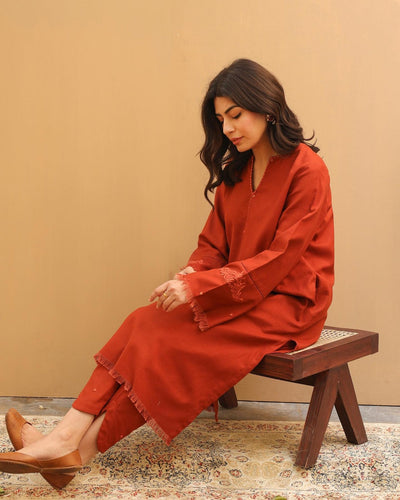 Unstitched Winter Embroidered Dhanak Dress with Dhanak Embroidered Shawll 3PC