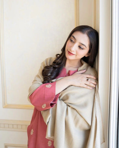 Unstitched Winter Dhanak Dress with Dhanak Shawll 3PC
