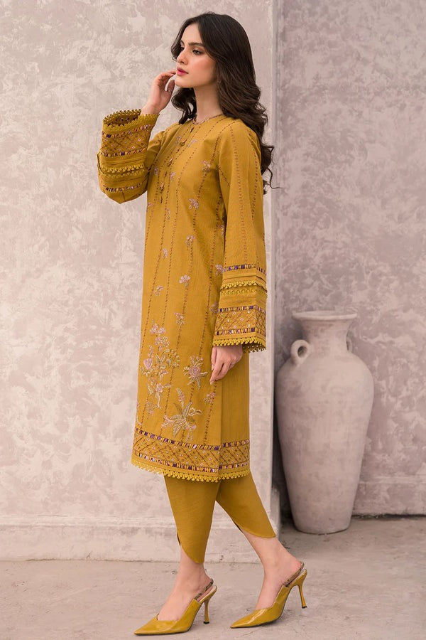 Winter Embroidered Dhanak Dress with Printed Shawll 3 Piece WC618