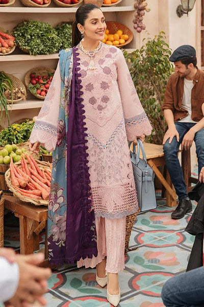 Unstitched Summer Mushq Embroidered Lawn Suit With Printed Silk Duppata 3 Piece WC714