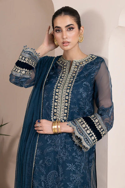 Unstitched Summer Embroidered Organza dress with organza duppata 3PC WC727