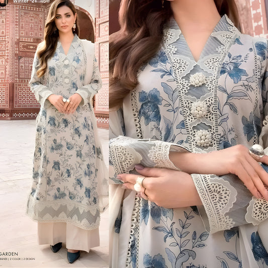Bareeze Embroidered Lawn 3 Piece dress WC729