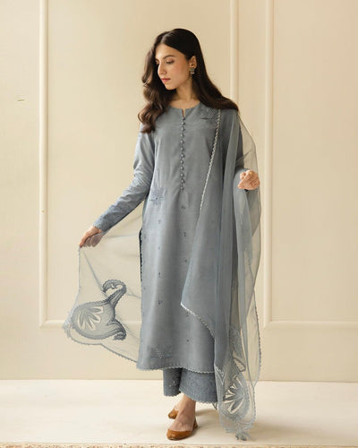 Summer Lawn Embroidered Shirt With Organza Embroidered Dupatta 3 Piece WC730