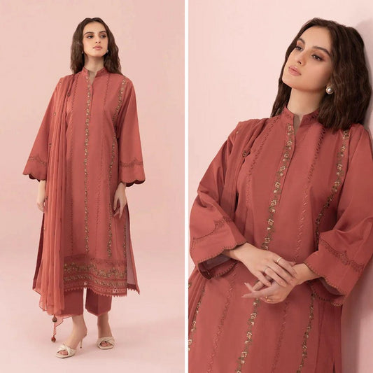 Sapphire Lawn Embroidered 3 Piece Dress WC731